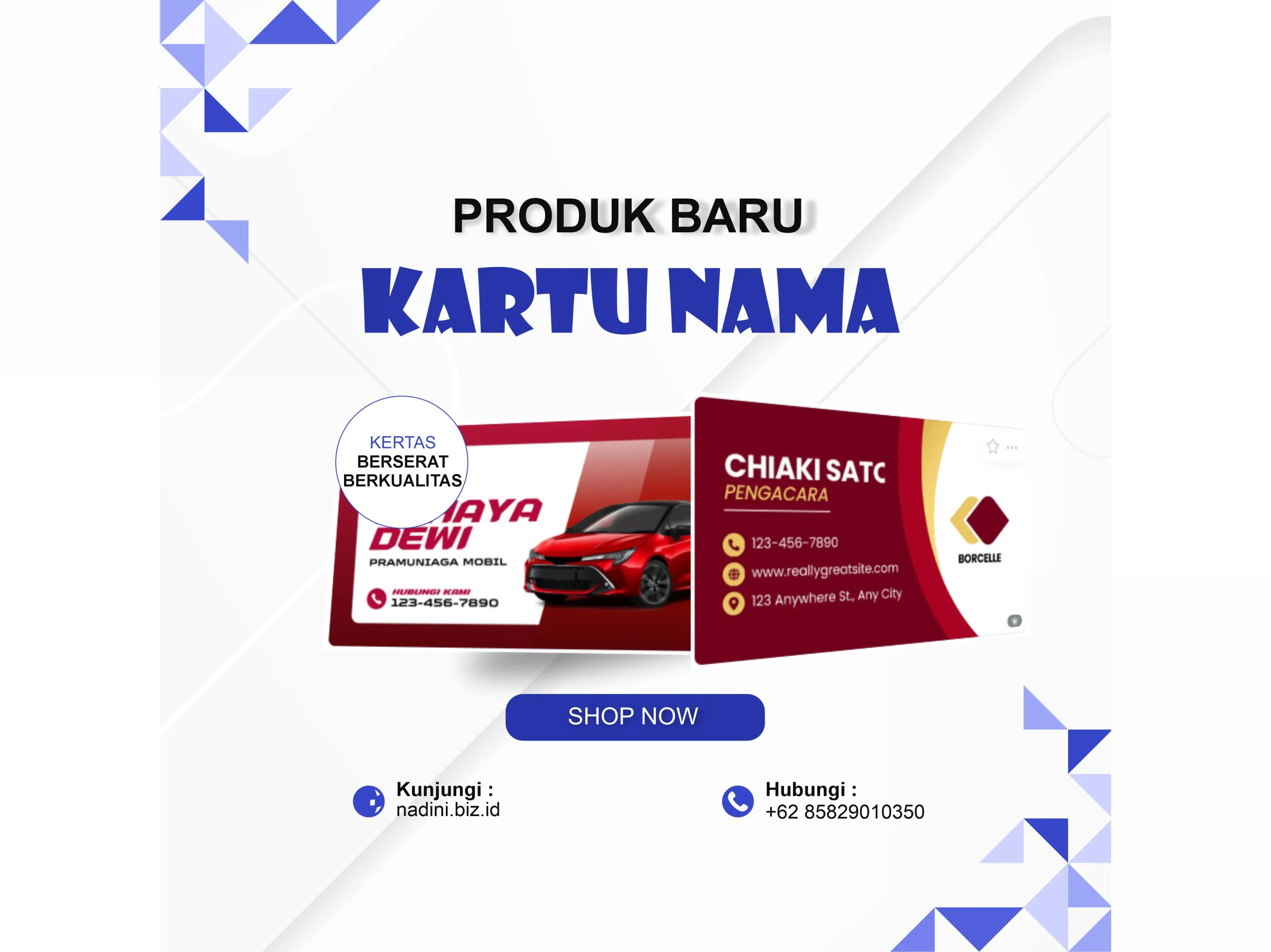 Cetak Kartu Nama Linen Premium 2 sisi